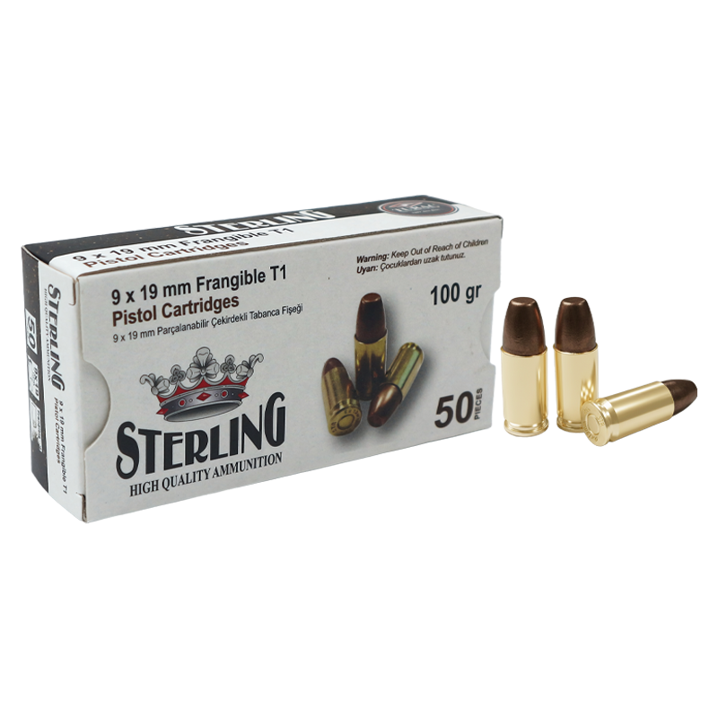 STERLING 9x19 mm Frangible 100 Grain Pistol Cartridges - Image 2